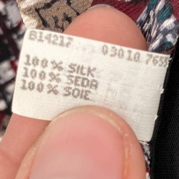 Vintage Oscar de la Renta Red White Geometric Couture Collection Silk Neck Tie - Picture 5 of 6